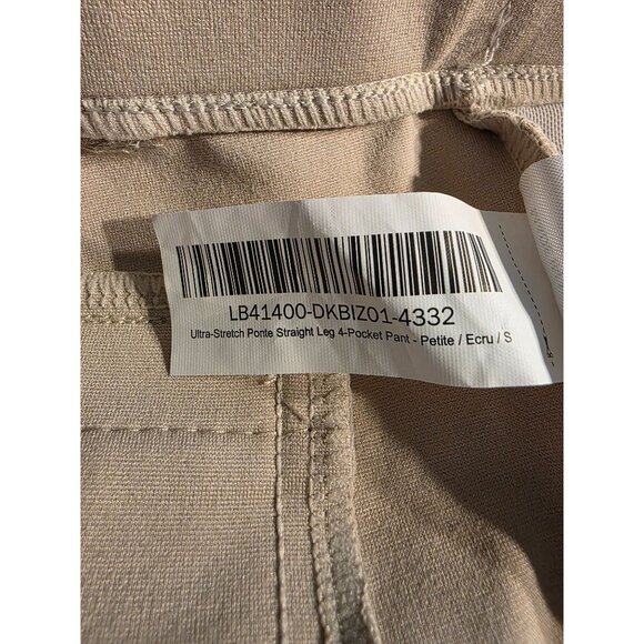 Quince Ultra-Stretch Ponte Straight Leg 4-Pocket Pant Petite Ecru S - Picture 2 of 5